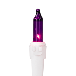 Brite Star 49.5ft. Purple Mini Christmas White Wire Light Set