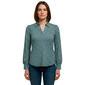 Womens Adrianna Papell Long Sleeve V-Neck Geometric Blouse - image 1