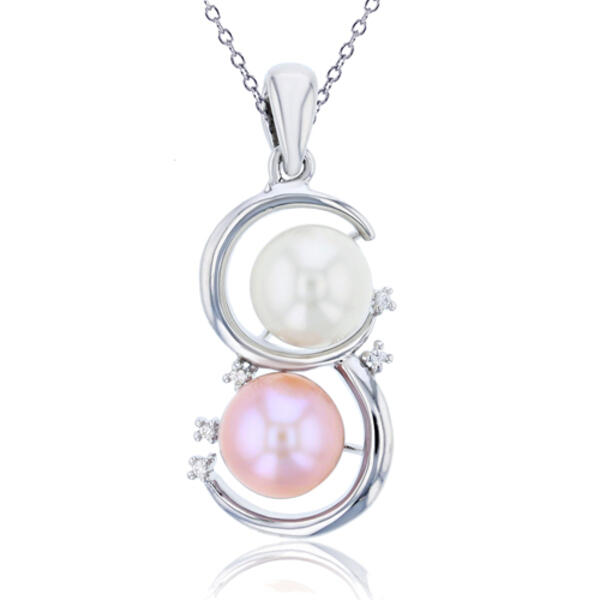 Gemstone Classics&#40;tm&#41; Double Pearl Pendant Necklace - image 