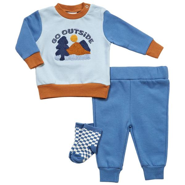 Baby Boy (NB-9M) bon bebe(R) Go Outside Cozy Sweatshirt Sets - image 