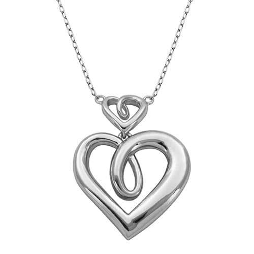 Sterling Silver Twisted Heart Necklace - image 