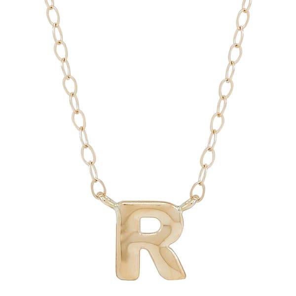 Gold Classics(tm) Yellow Gold Polished R Initial Pendant Necklace - image 