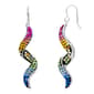 Brass Silver-Plate Corkscrew Multi-Crystal Dangle Earrings - image 2