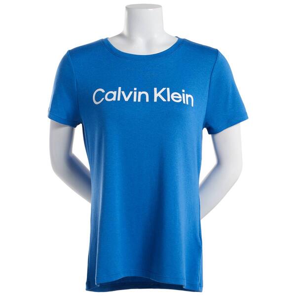 Womens Calvin Klein Performance Crew Neck Heat Seal Logo 1x1 Tee - image 
