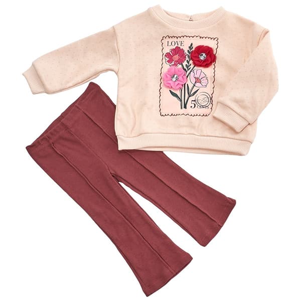 Baby Girl (12-24M) Kids Headquarters Floral Sweatshirt & Leggings - image 