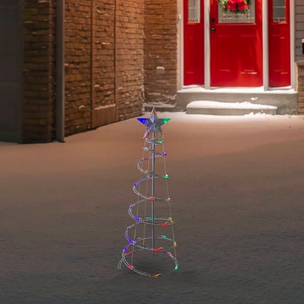 Northlight Seasonal 3ft. Multicolor Lights Spiral Cone Tree
