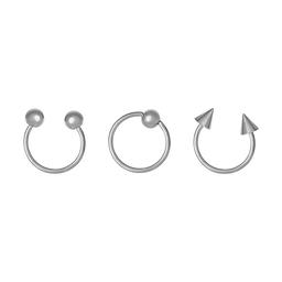 16 Gauge Stainless Steel Nose Ring Trio