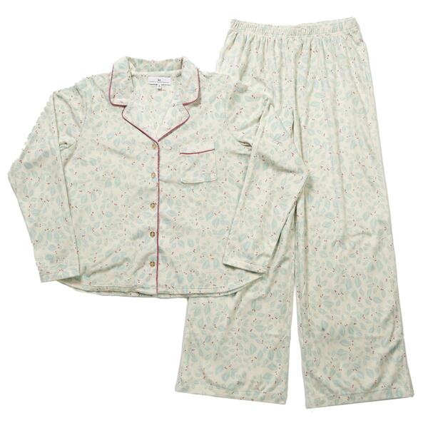 Womens Karen Neuburger Long Sleeve Folded Berry Pop Pajama - image 