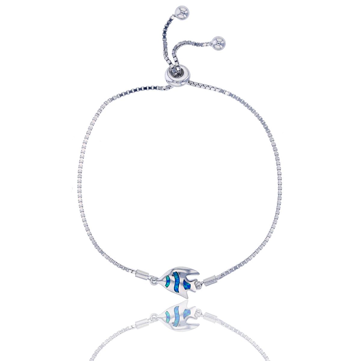 Gemstone Classics™ Silver Created Opal Fish Bracelet