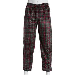Mens Preswick & Moore Plaid Silky Fleece Pajama Pants - Green