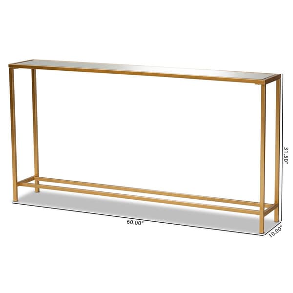 Baxton Studio Alessa Gold Finished Metal & Mirrored Glass Table