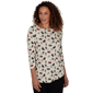 Womens Emaline Key Items 3/4 Sleeve Boat Neck All Over Dog Tee - image 1