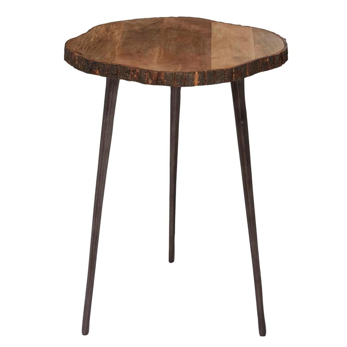9th & Pike® Brown Rustic Aluminum Rustic Bark Accent Table