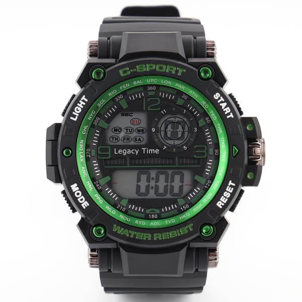 Mens C-Sport Digital Watch - 26-085W-GREEN - image 