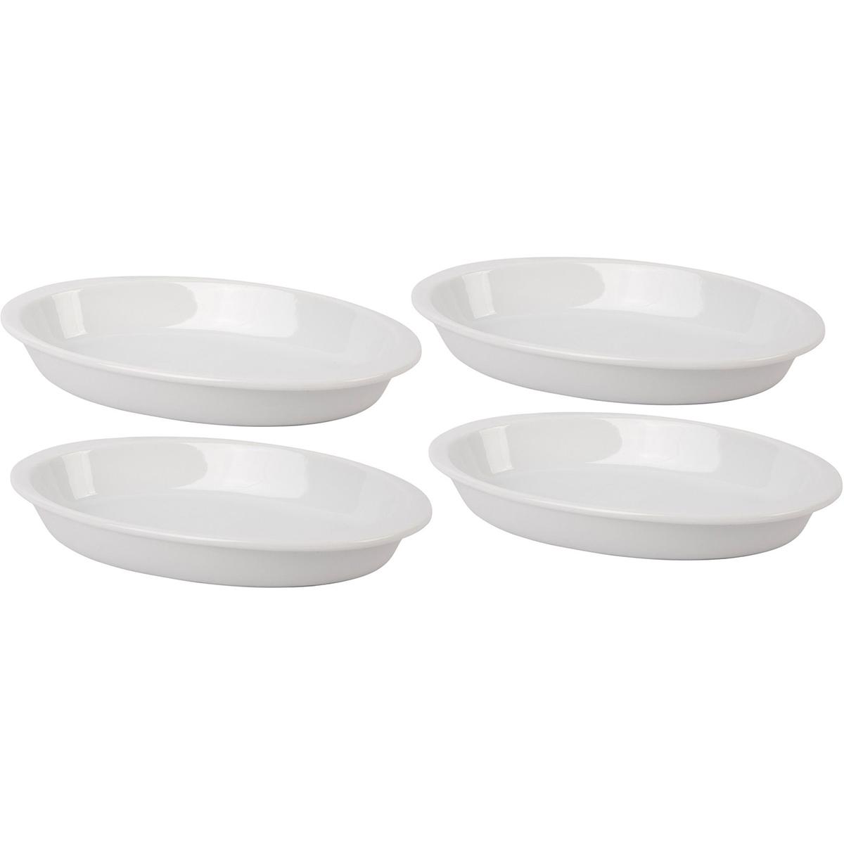 Home Essentials 8in. White Porcelain Deep Oval Baker - Set...