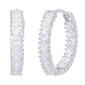 Plated Cubic Zirconia Hoop Earrings - image 1
