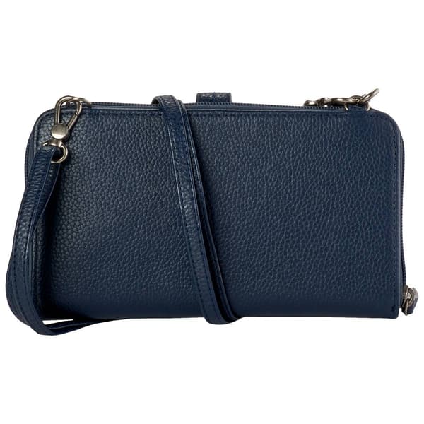 Womens The Sak Large Smartphone Suede Crossbody Wallet- Indigo