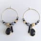 Ashley Cooper(tm) Gold-Tone Cluster Black Beaded Earrings - image 1