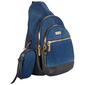 Adrienne Vittadini Moxie Denim Sling Bag w/ Removable Pouch - image 2
