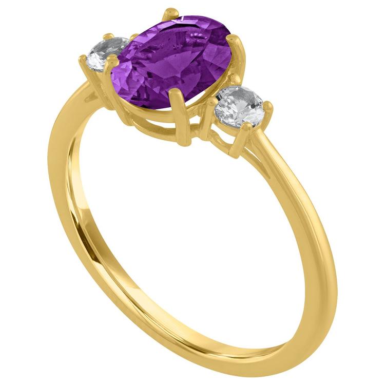 Gemstone Classics™ Oval Amethyst Gemstone 10kt. Yellow Gold Ring