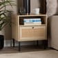 Baxton Studio Caterina Natural Brown Wood 1-Door Nightstand - image 2