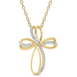 Accents by Gianni Argento Diamond Accent Plated Twisted Cross