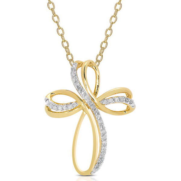 Accents by Gianni Argento Diamond Accent Plated Twisted Cross - image 