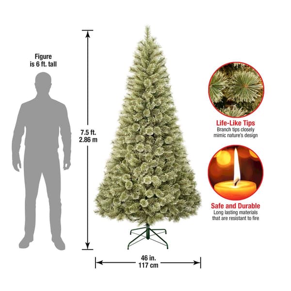 National Tree 7.5ft Arcadia Pine Cashmere Hinged Christmas Tree