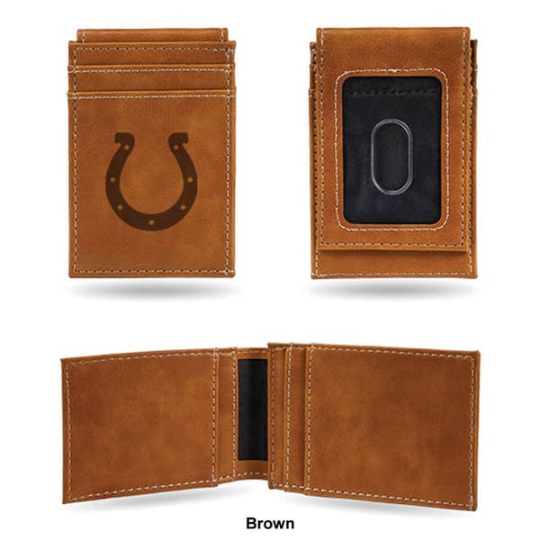 Mens NFL Indianapolis Colts Faux Leather Front Pocket Wallet