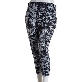 Plus Size Starting Point Lacey Leaves Print Capris
