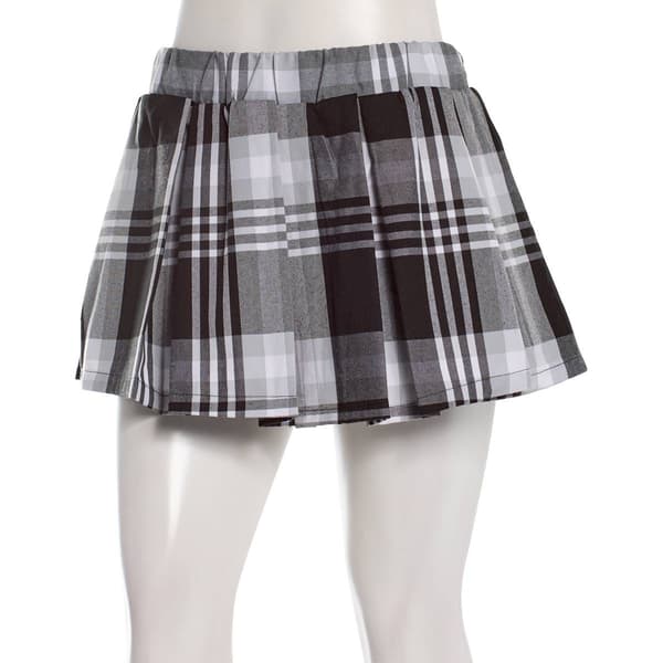 Juniors Jolie & Joy Plaid Pleated Twill Skort - Black