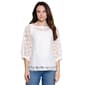 Womens Ali Miles 3/4 Sleeve Burn Out Dot Blouse - image 1