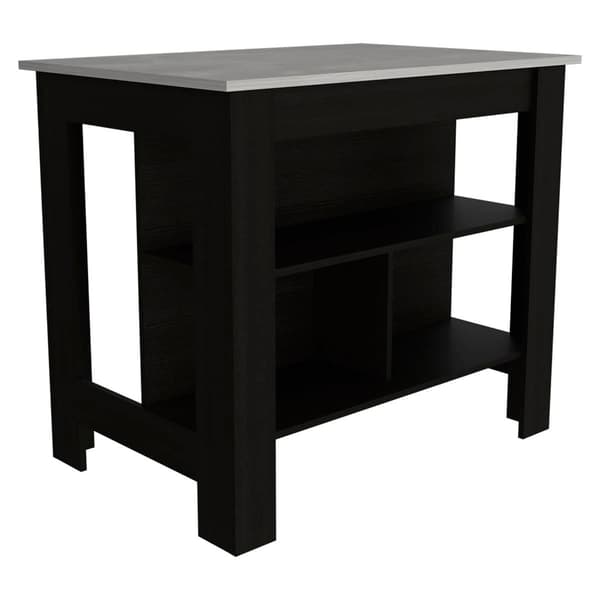 FM FURNITURE Brooklyn Ibiza Marble Top Kitchen Island