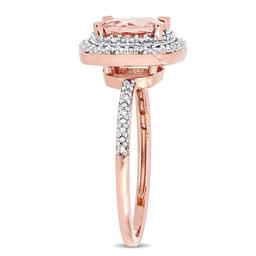 Gemstone Classics™ 14kt. Rose Gold Halo Morganite Ring