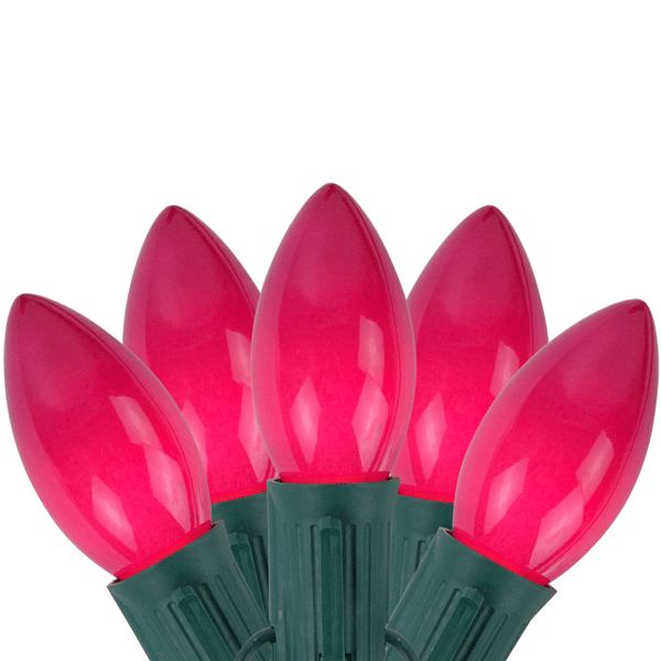 Northlight 25ct. Pink Opaque C7 Christmas String Lights - image 