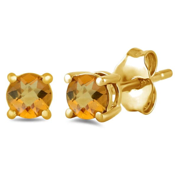 Gemstone Classics(tm) Gold over Silver Created Citrine Earrings - image 