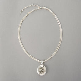 Napier Silver-Tone Snake Pendant Necklace
