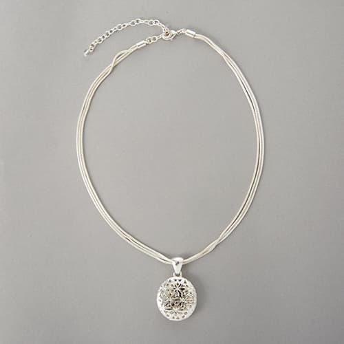 Napier Silver-Tone Snake Pendant Necklace - image 