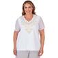Plus Size Alfred Dunner Charleston Yoke Embroidery Lace Trim Top - image 1