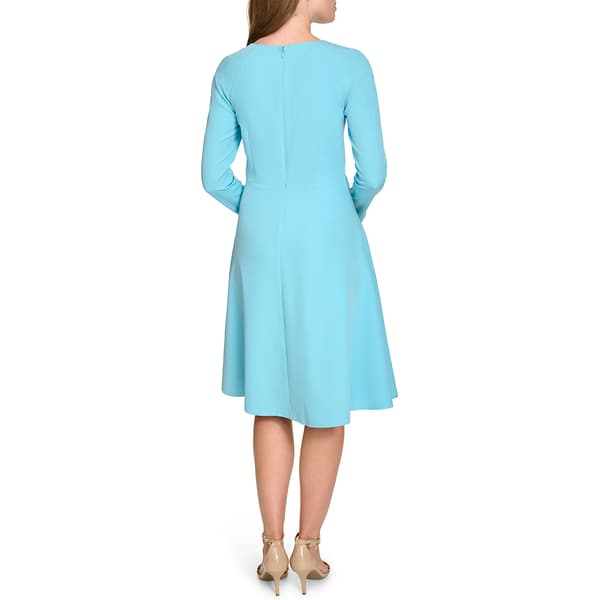 Womens Tommy Hilfiger Long Sleeve Keyhole Scuba A-Line Dress