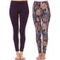 Womens White Mark Solid &amp; Paisley 2 Pack Of Leggings - image 1