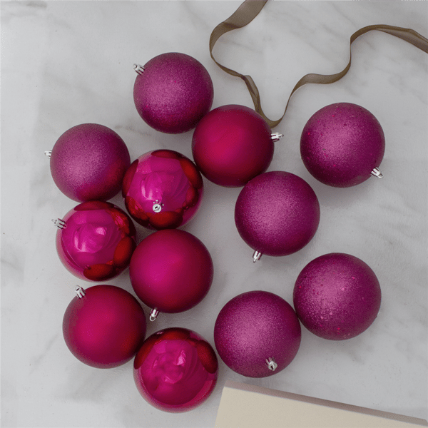 Northlight 12ct 4-Finish Shatterproof Christmas Ball Ornaments