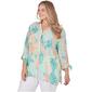 Plus Size Ruby Rd. Wovens 3/4 Tie Sleeve Leaf Casual Button Down - image 3