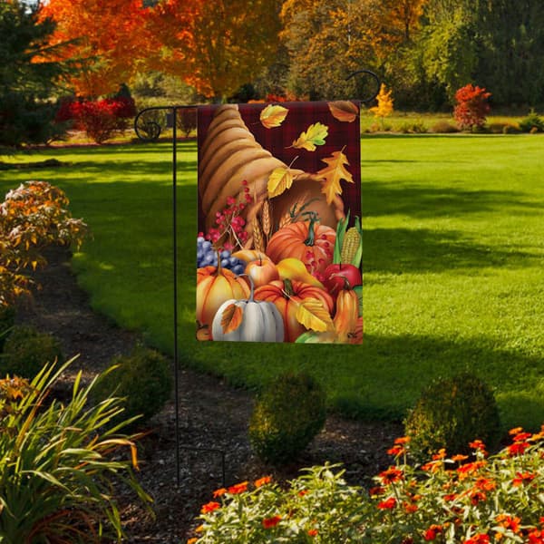 Briarwood Lane Fall Bounty Cornucopia Garden Flag