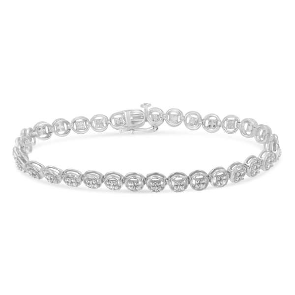 Diamond Classics&#8482; Sterling Silver Diamond Circle Link Bracelet