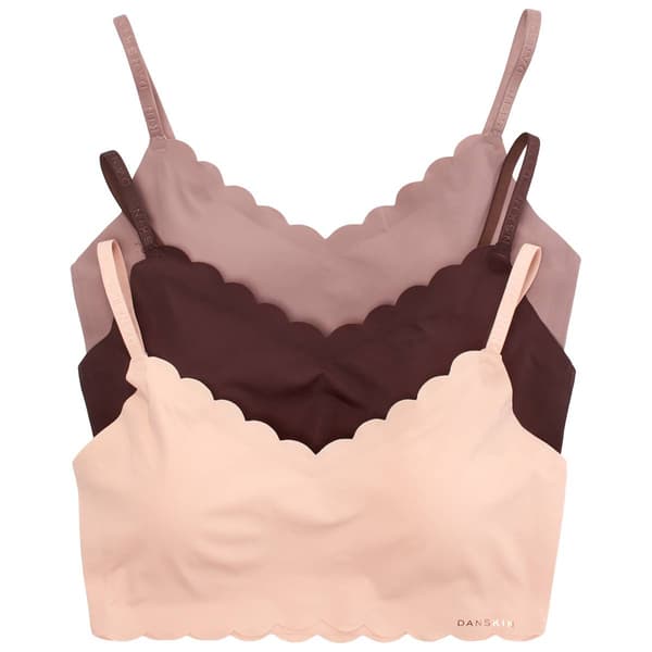 Womens Danskin 3pk. Scallop Bralettes DS6328-3PKBC