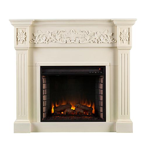 Southern Enterprises Calvert Carved Electric Fireplace