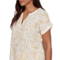 Petite Emaline Verde Grove II Short Roll Sleeve Leaf Blouse - image 5