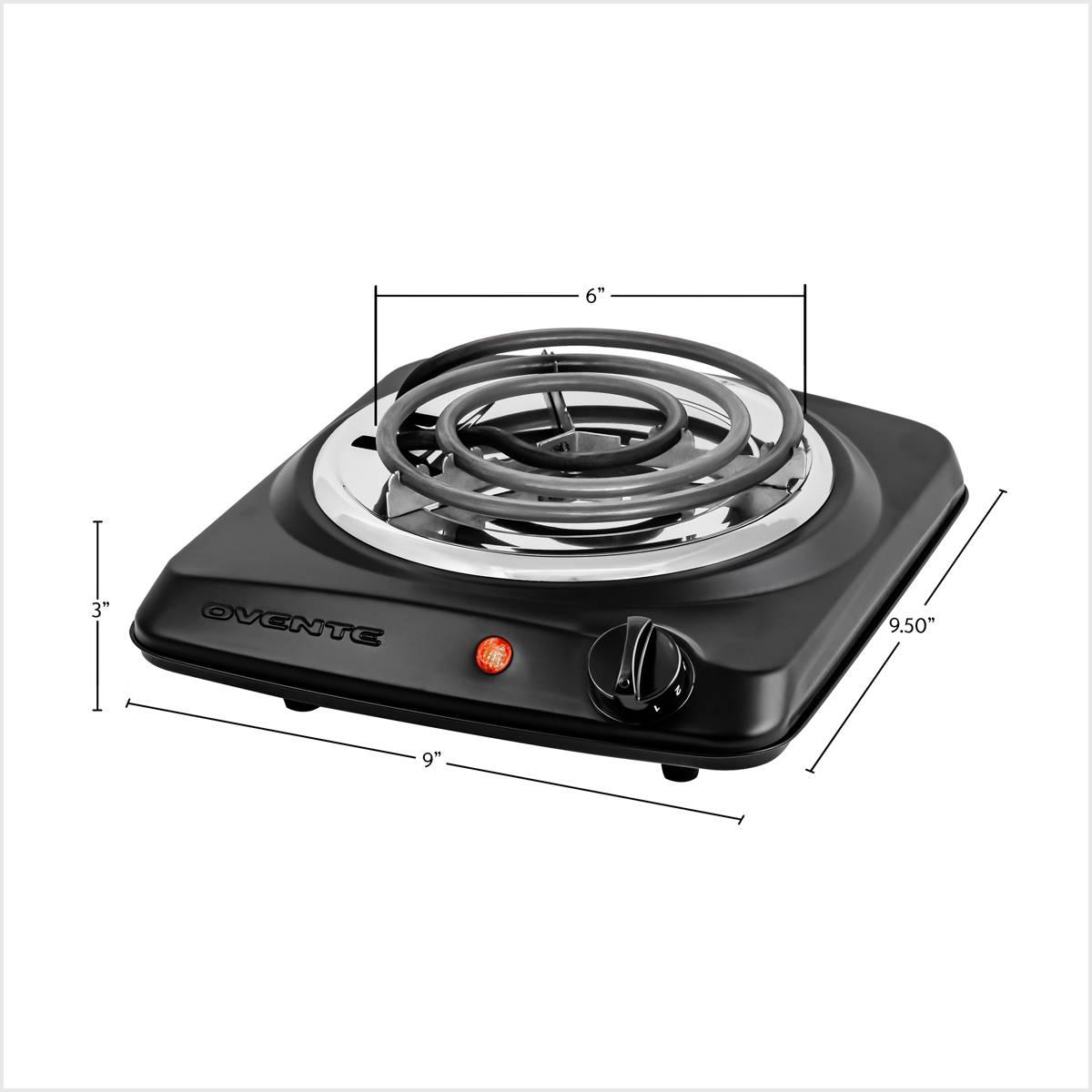 Ovente Electric Single Coil Burner 6in. Hot Plate Cooktop - Black