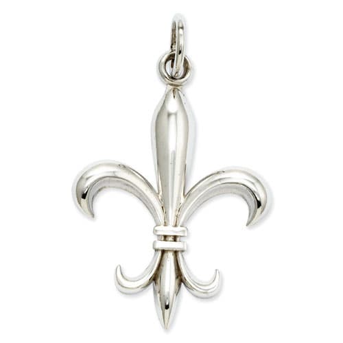 Gold Classics(tm) 14kt. White Gold Fleur De Lis Charm - image 